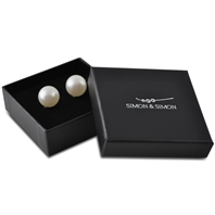 Boucles Clips d'oreilles cabochons perles noires irisées 18mm