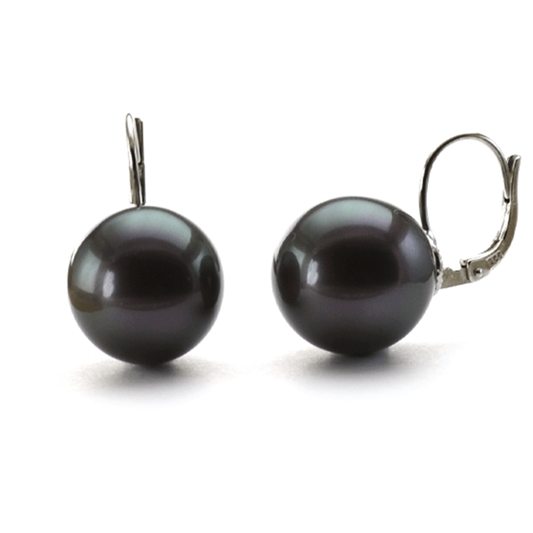 Boucles D'oreilles Argent Massif Avec Perles Noires | Occasion, Style Boucle, Métal Précieux