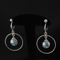 Boucle Clips Anneau et Perle Miroir