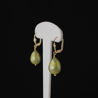 Dormeuse Lys Perle Goutte Vert brillant