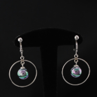 Boucle Clips Anneau et Perle Miroir