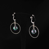 Boucle Clips Anneau et Perle Miroir