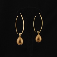 Boucles Créoles Perles Gouttes Bronze