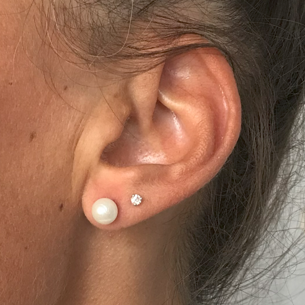 Boucles D'oreilles Perles Blanches Demi-clous - Grandes Perles Rondes, Style Minimaliste - Pour Mariage, Soirée, Quotidien
