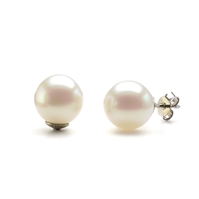 Boucles grosses perles Ondine blanches nacrées
