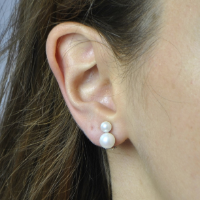 Boucles d'oreilles Clips deux perles blanches nacrées