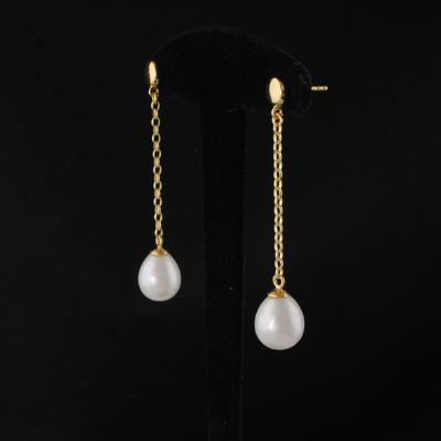 Boucle Pendante Goutte Nacré