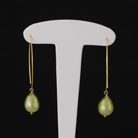 Créole Perle Goutte Vert Kaki brillant