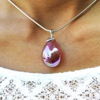 Pendentif original en Goutte Rose Passion