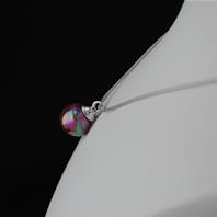 Pendentif argent Perle Baroque Rose Passion 15 mm