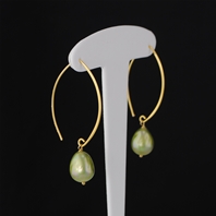 Créole Perle Goutte Vert Kaki brillant