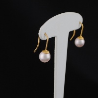 Boucles d'oreilles pendantes perles Rose nacré