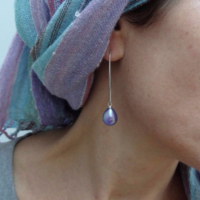 Boucles Créoles Gouttes Lilas