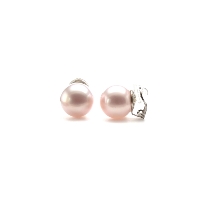 Boucles d'oreilles clips perles roses nacrées
