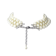 Collier Jackie Ras de cou perles blanches 3 rangs