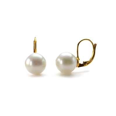 Boucles d'oreilles dormeuses perles blanches