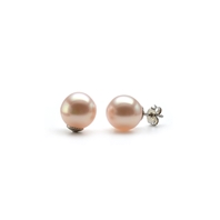 Boucles d'oreilles clous petites perles roses nacrées irisées