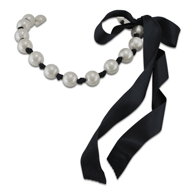 Collier Ruban Caroline en perles blanches 18mm