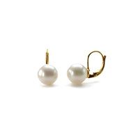 Petites boucles d'oreilles dormeuses perles blanches