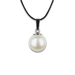 Pendentif perle blanche et brillant oxyde de zirconium