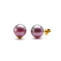 Boucles d'oreilles clous petites perles Rose Rubis nacré