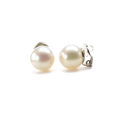 Boucles d'oreilles clips perles blanches