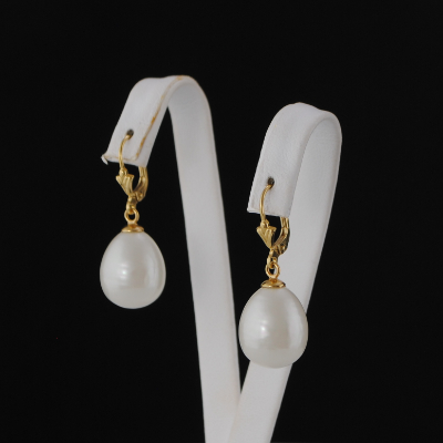 Dormeuse Perle Goutte Blanc Nacré