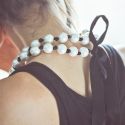 Collier Ruban et Grosses Perles blanches