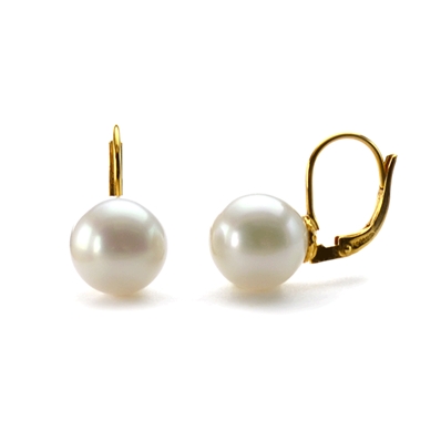 Boucles d'oreilles dormeuses perles blanches