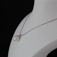 Pendentif argent Perle Nacre Blanche 14 mm