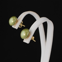 Boucles d'oreilles petites perles Vert Kaki