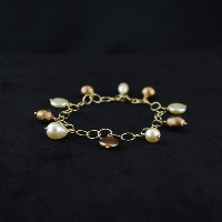 Bracelet Chaîne Perles Gold Bronze