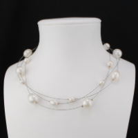 Collier Fantaisie Perles Nacré Blanc