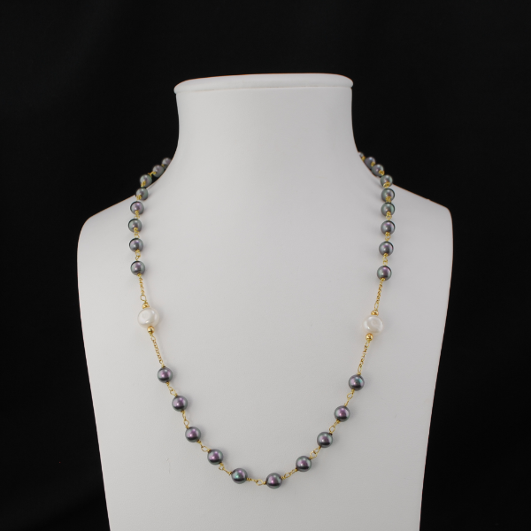 Collier Sautoir / Chapelet Perles Et Croix En Bois - Style Swag Et Tendance