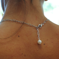 Collier Chaîne Perle Blanches Moderne