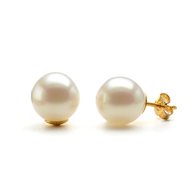 Boucles grosses perles Ondine blanches nacrées 
