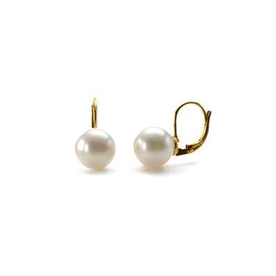 Petites boucles d'oreilles dormeuses perles blanches