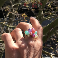 Bague avec perles Multicolore rhodié Audrey (M)