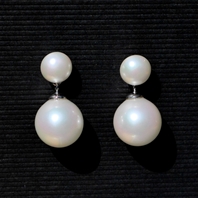 Boucles d'oreilles pendantes deux perles