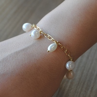 Bracelet Chaîne Dorée Perle Nacrée