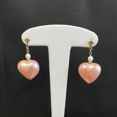 Boucles pendantes argent Sacré Coeur Pêche