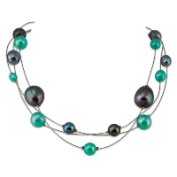 Collier Original en Perles Vert-Noir