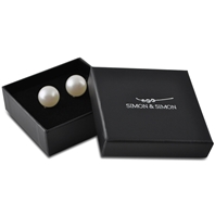 Boucles dormeuses perles noir laqué