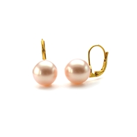 Boucles d'oreilles dormeuses petites perles roses irisées