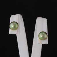 Boucles d'oreilles petites perles Vert Kaki