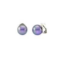 Boucles d'oreilles clips perles Mauve Lavande nacré